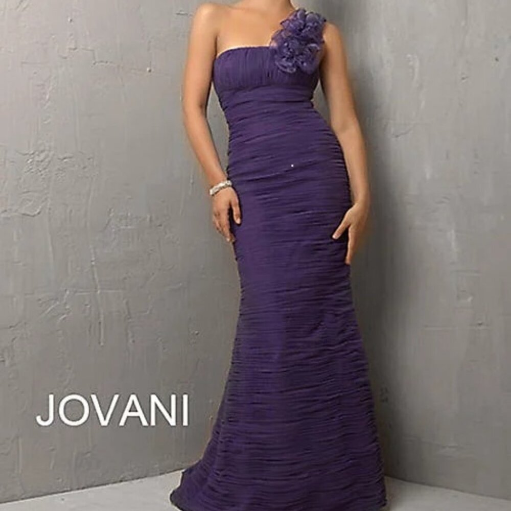 Jovani Purple One Shoulder Gown